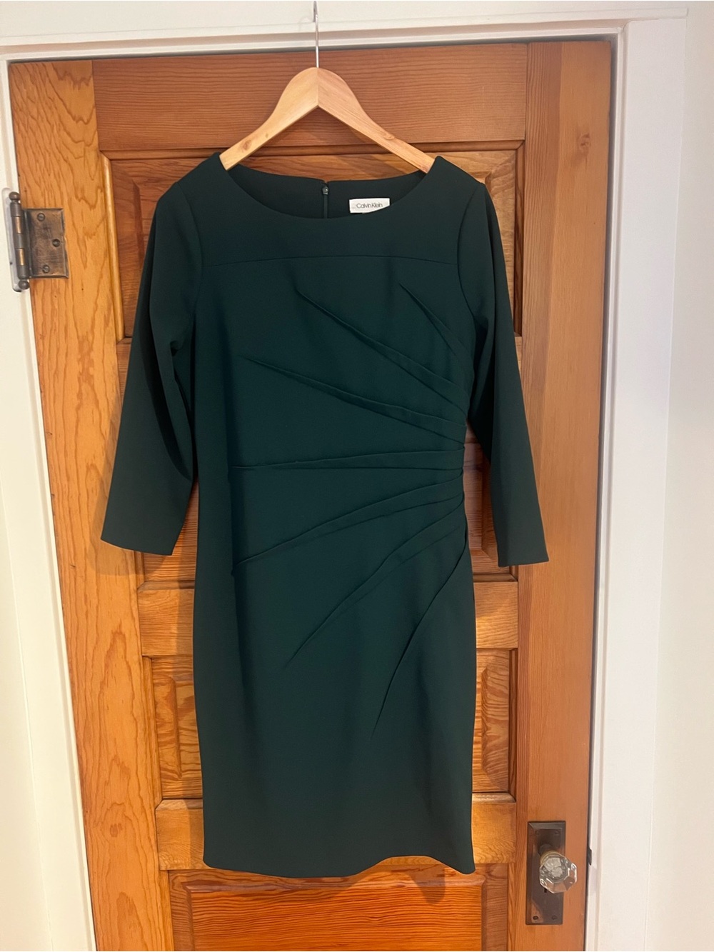 Calvin Klein Forest Green Long Sleeve Sheath Dress